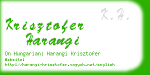 krisztofer harangi business card